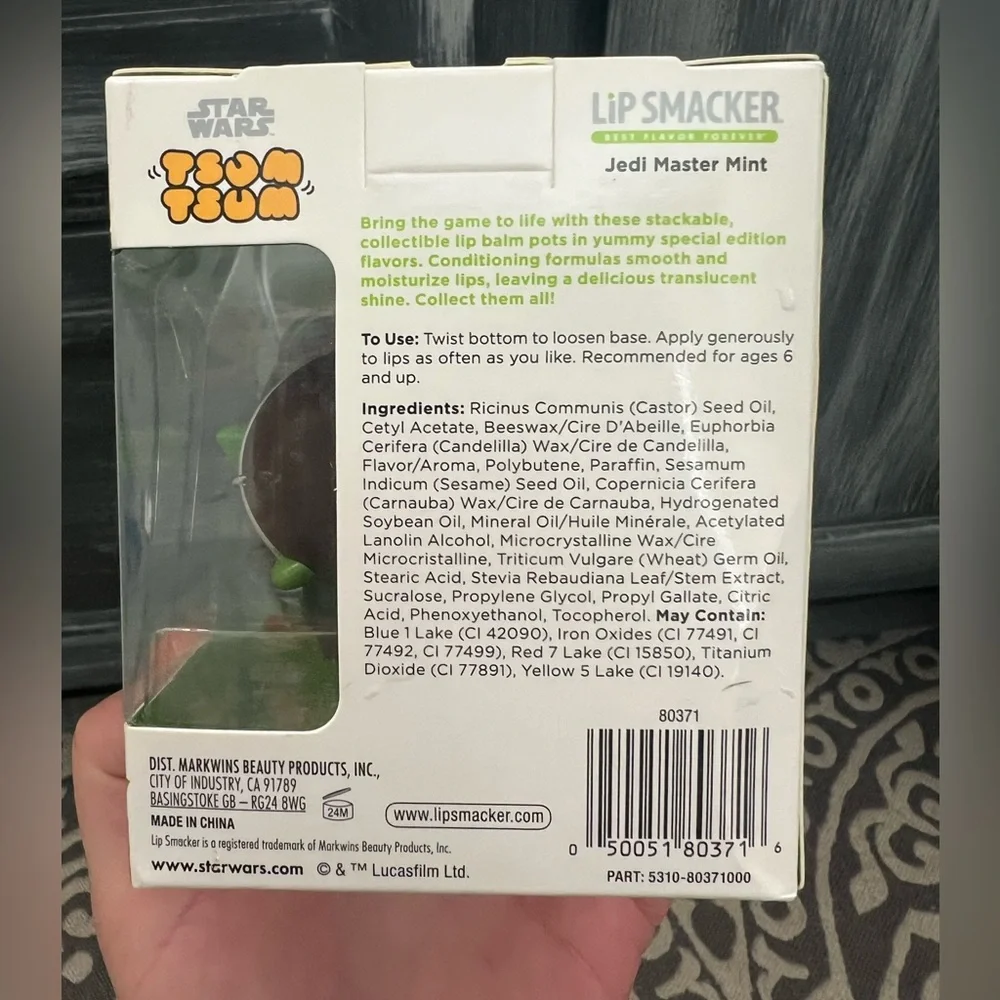 NWT Lip Smacker Disney Tsum Tsum Yoda Jedi Master Mint Lip Balm